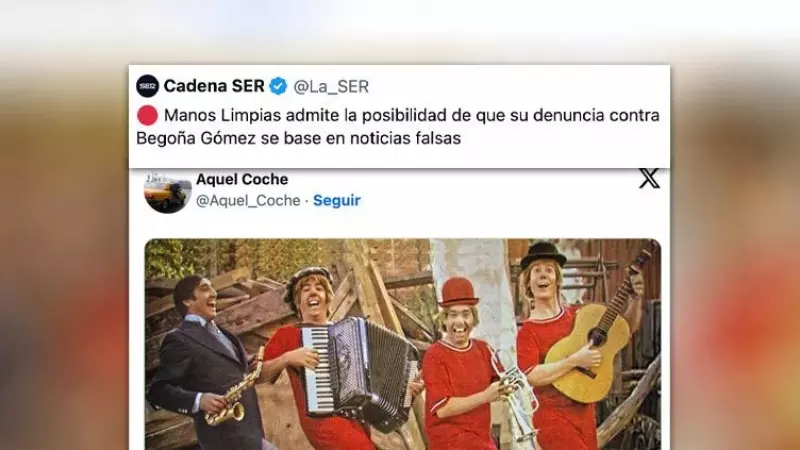 'Manos Limpias, pero no mucho': la grotesca denuncia contra Begoña Gómez con recortes de prensa y un bulo