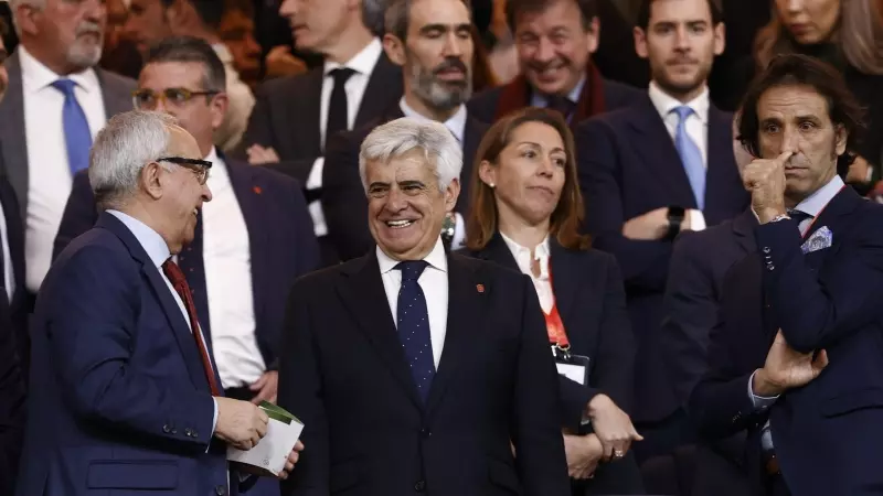 25/04/2024 Pedro Rocha, presidente de la RFEF, en el Santiago Bernabéu, a 26 de marzo de 2024.