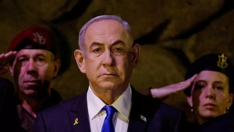 El primer ministro israelí, Benjamin Netanyahu, en el actos conmemorativos del Día del Recuerdo del Holocausto, en Jerusalén. REUTERS/Amir Cohen/Pool