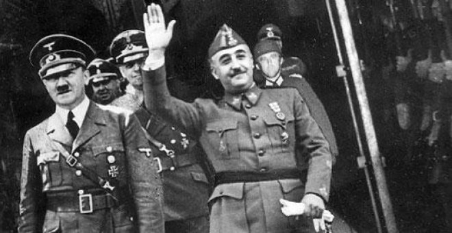 Hitler y Franco durante su encuentro en Hendaya.