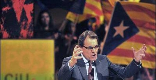 Artur Mas durante un acto electoral de CiU.