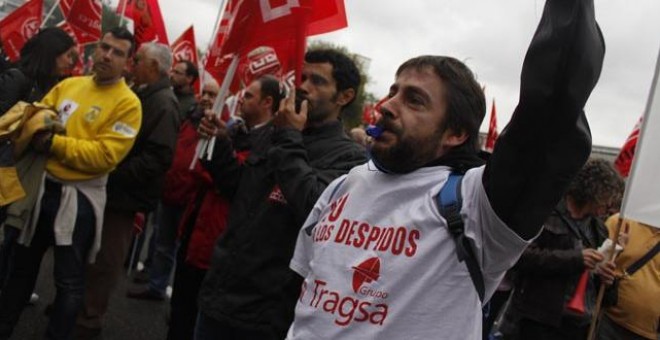 Protesta de los trabajadores de Tragsa y tragsatec frente al Ministerio de Agricultura el pasado 7 de noviembre.