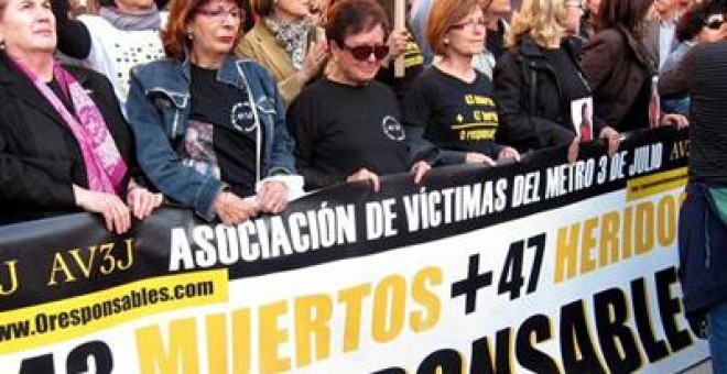 Manifestación de víctimas del accidente del Metro de Valencia.