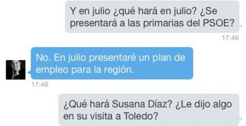 Fragmento de la entrevista realizada en Twitter