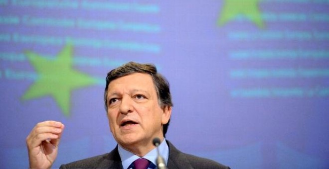 El presidente de la ComisiÃ³n Europea, el portuguÃ©s Jose Manuel Durao Barroso, durante una rueda de prensa en Bruselas, BÃ©lgica.