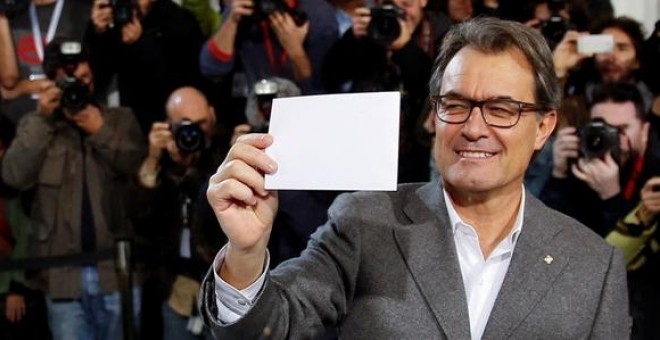 Artur Mas, tras votar en la consulta del 9-N.