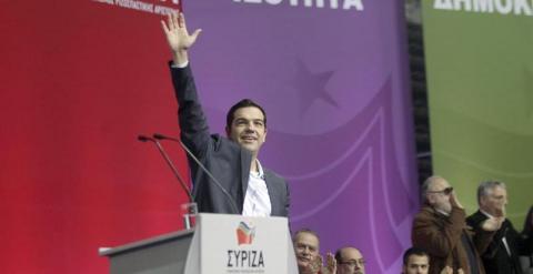 Tsipras, en un acto de Syriza en Atenas este sábado. EFE