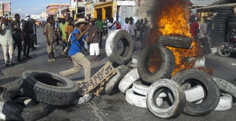 Protesta contra el Gobierno de Martelly en Puerto Príncipe. - AFP