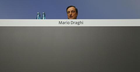 El presidente del BCE, Mario Draghi, en una de sus ruedas de prensa mensuales. REUTERS