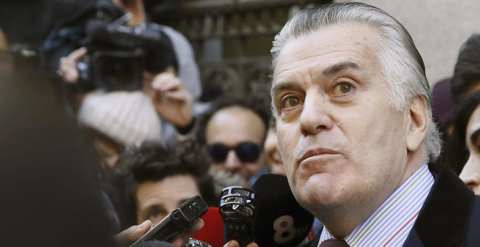 Bárcenas tras quedar en libertad y comparecer ante el juzgado