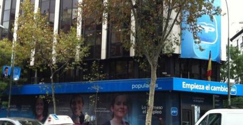 Fachada de la sede del PP en Madrid. EFE