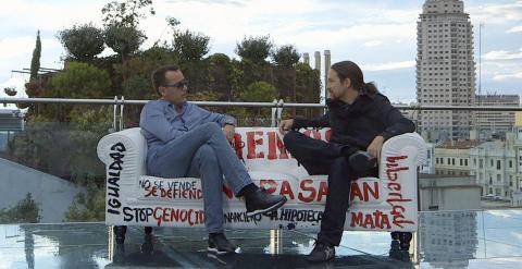 Risto Mejide en la entrevista que realizó a Pablo Iglesias