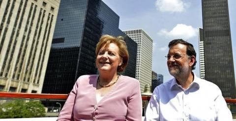 Merkel y Rajoy dando un paseo en barco por Chicago en mayo de 2012