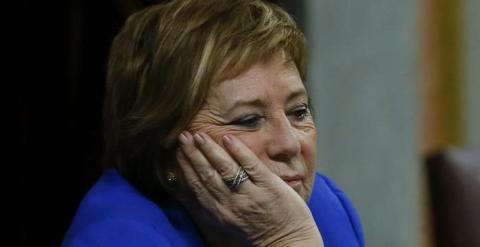 La vicepresidenta del Congreso, Celia Villalobos, con gesto cansado, durante el Debate del Estado de la Nación. EFE