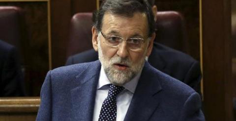 El presidente del Gobierno, Mariano Rajoy, durante la sesión de control de este miércoles./ EFE