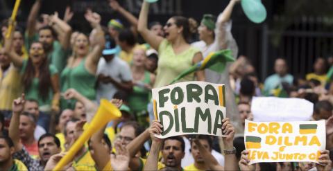 Protestas contra Rousseff en Sao Paulo este domingo. REUTERS/Paulo Whitaker