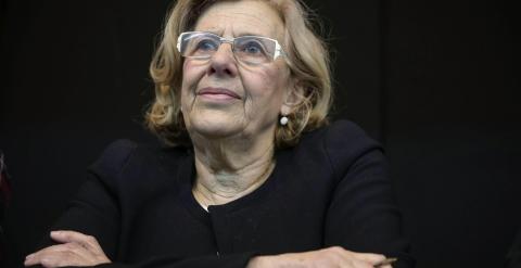 La exjuez Manuela Carmena en la presentación de su lista y proyecto con los que aspira a obtener en primarias la candidatura por Ahora Madrid al Ayuntamiento. EFE/Emilio Naranjo