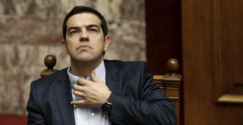 El primer ministro griego Alexis Tsipras, durante la sesión plenaria del Parlamento heleno en la que presentó su plan de reformas. REUTERS/Alkis Konstantinidis