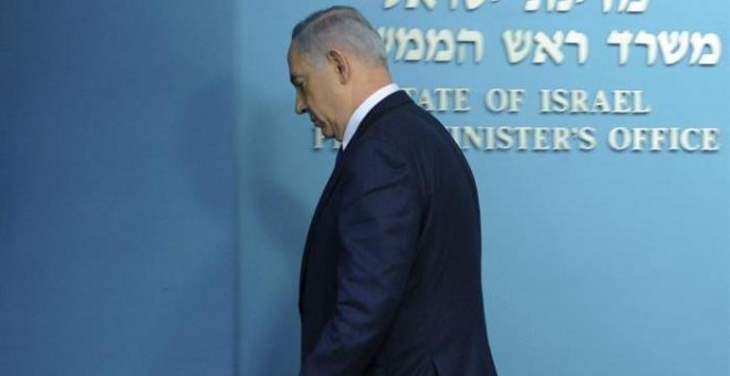 El primer ministro israelí, Benjamín Netanyahu, tras una rueda de prensa en Jerusalén, el pasado 1 de abril. EFE