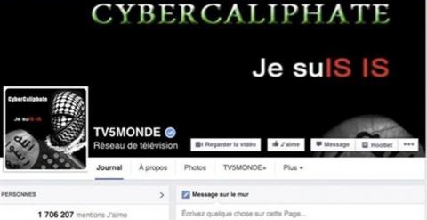 magen de la cuenta oficial en Facebook del canal internacional francés TV5 Monde, que ha sido pirateado hoy a gran escala por hackers yihadistas supuestamente pertenecientes a la organización Estado Islámico (EI). / EFE