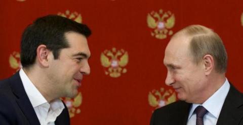 Tsipras y Putin durante la reunión mantenida el miércoles.- EFE