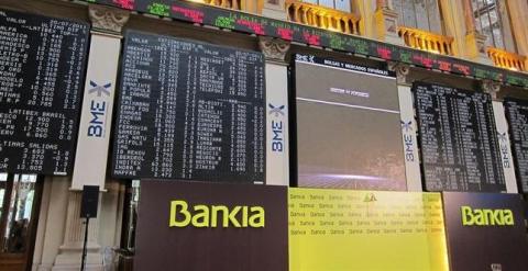 Imagen de la Bolsa de Madrid de julio de 2011, el día que comenzó a cotizar Bankia. E.P.