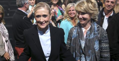 Las candidatas del Pp a la Comunidad y a la alcaldía de Madrid, Cristina Cifuentes, y Esperanza Aguirre, en la presenteación del programa y de los candidatos autonómicos del partido. EFE/Chema Moya