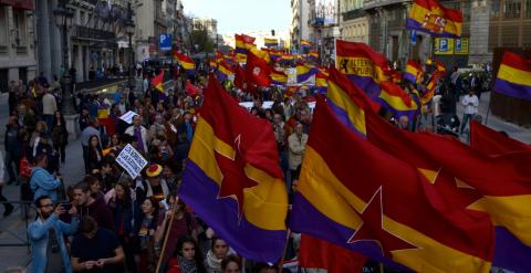 Manifestación en Madrid "Por la tercera República". /AGUSTÍN MILLÁN