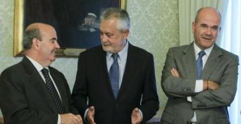 Gaspar Zarrías con Manuel Chaves y Juan Antonio Griñán.