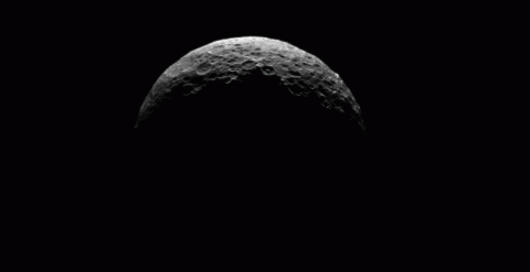La nave Dawn capta la mejor vista del polo norte del planeta enano Ceres.