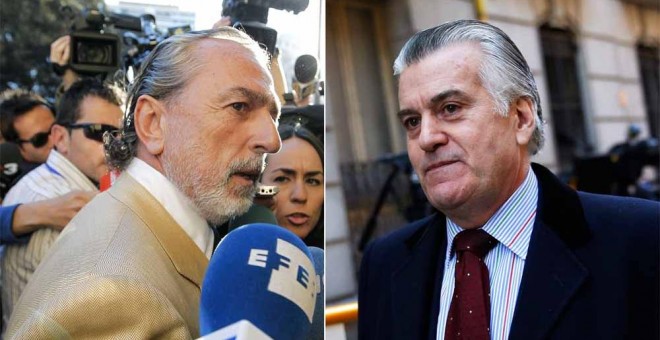 El cabecilla de la trama Gürtel, Francisco Correa, y el extesorero del PP, Luis Bárcenas. EFE/REUTERS