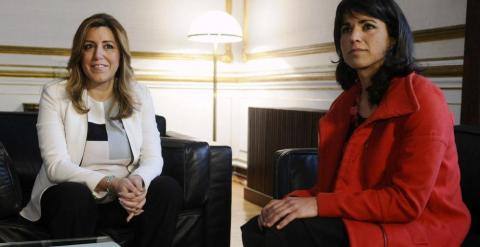 Teresa Rodríguez en una reunión con Susana Díaz. /EFE