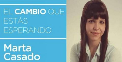 Cartel de la candidata del "cambio".