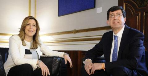 Susana Díaz y el líder de Ciudadanos en Andalucía, Juan Marín, en una imagen de archivo. EFE