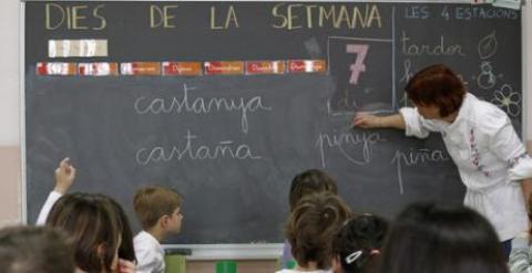 Aula de una escuela en Catalunya./ EFE