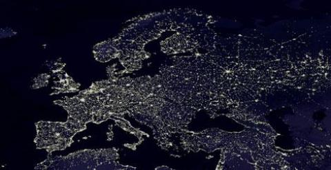 Europa de noche vista desde el espacio. ESA