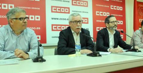 Ignacio Fernández Toxo durante la rueda de prensa.- CCOO