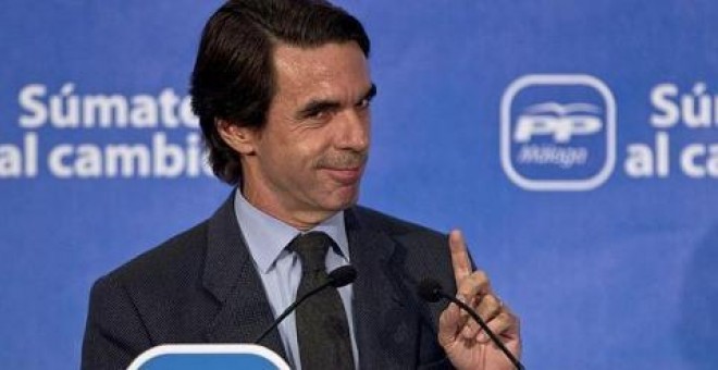 Aznar, durante un mitin en una imagen de archivo.