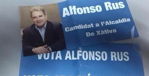 Los nuevos carteles electorales de Alfonso Rus sin las siglas del PP.