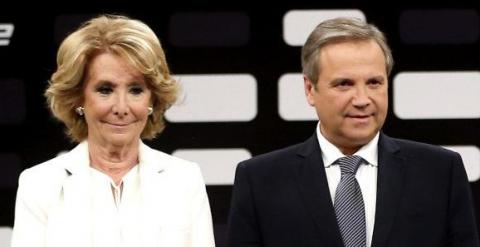 Aguirre y Carmona, en el debate de Telemadrid. Imagen: EFE