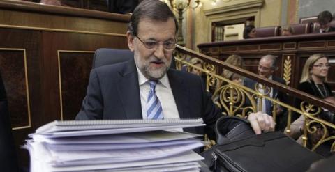 Mariano Rajoy, en su escaño del Congreso de los Diputados. EUROPA PRESS