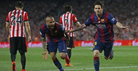 Messi celebra su gol ante el Athletic en la final de Copa. /EFE