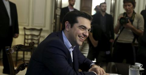 Alexis Tsipras durante una reunión con el ministro iraní de Exteriores la semana pasada. REUTERS