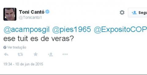 Toni Cantó se pregunta si el tuit de Iñigo Errejón es falso.