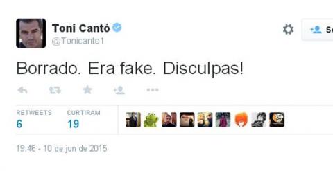 Toni Cantó presenta sus disculpas tras advertir que ha metido la pata.