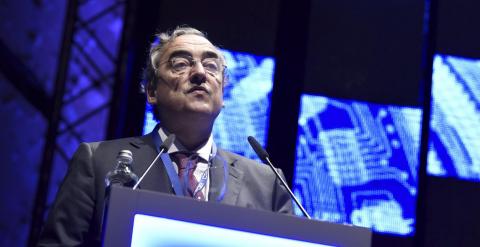 El presidente de la patronal, Juan Rosell, durante su intervención en la Asamblea General de la CEOE,.- EFE/Fernando Villar