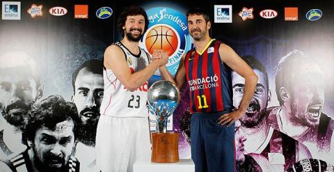 Navarro y Llull en la presentación de la final de la Liga Endesa. /ACB