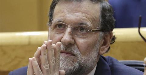 Rajoy, en la sesión de control celebrada en el Senado. / EFE