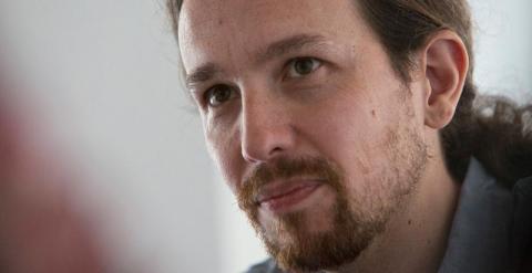 Pablo Iglesias, en la sede de Podemos en Madrid. / FOTO: DAVID SABADELL