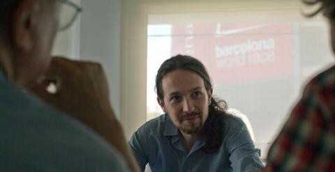 Pablo Iglesias, en la sede de Podemos en Madrid. / FOTO: DAVID SABADELL